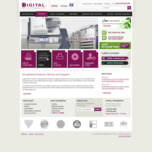 Digital Office Products Web design