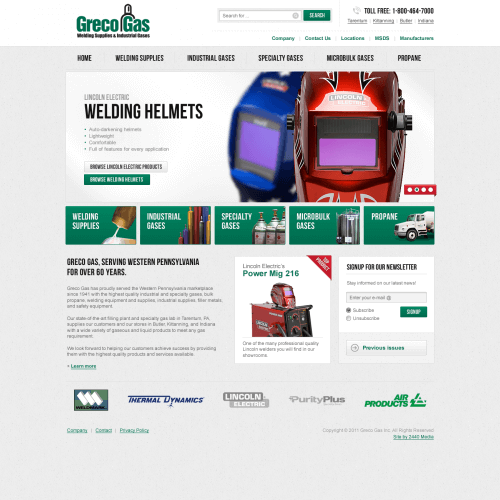 Greco Gas web design