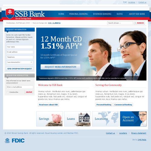 Slovak Saving Bank - Pittsburgh Web Design